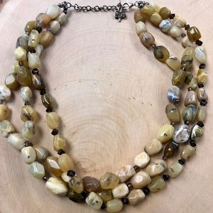 Barse 3 strand beaded necklace